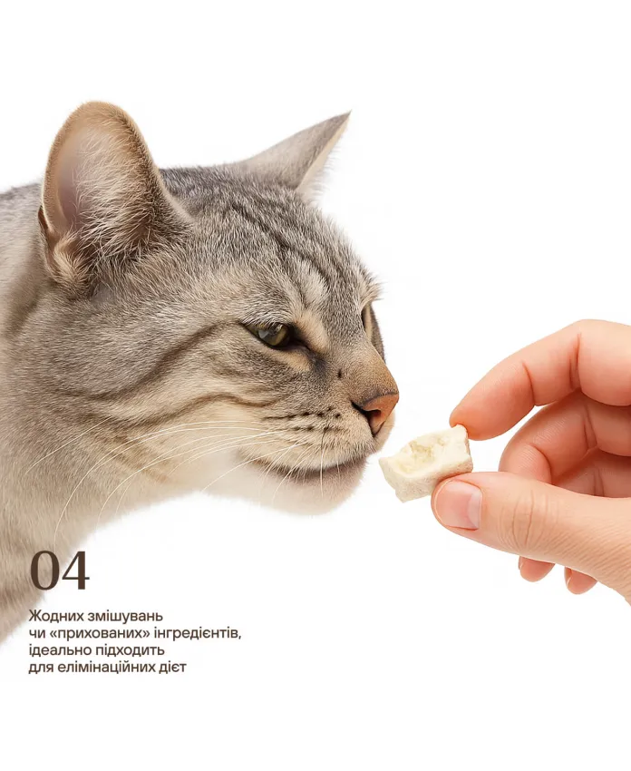 Ліофілізовані курячі шлунки для котів