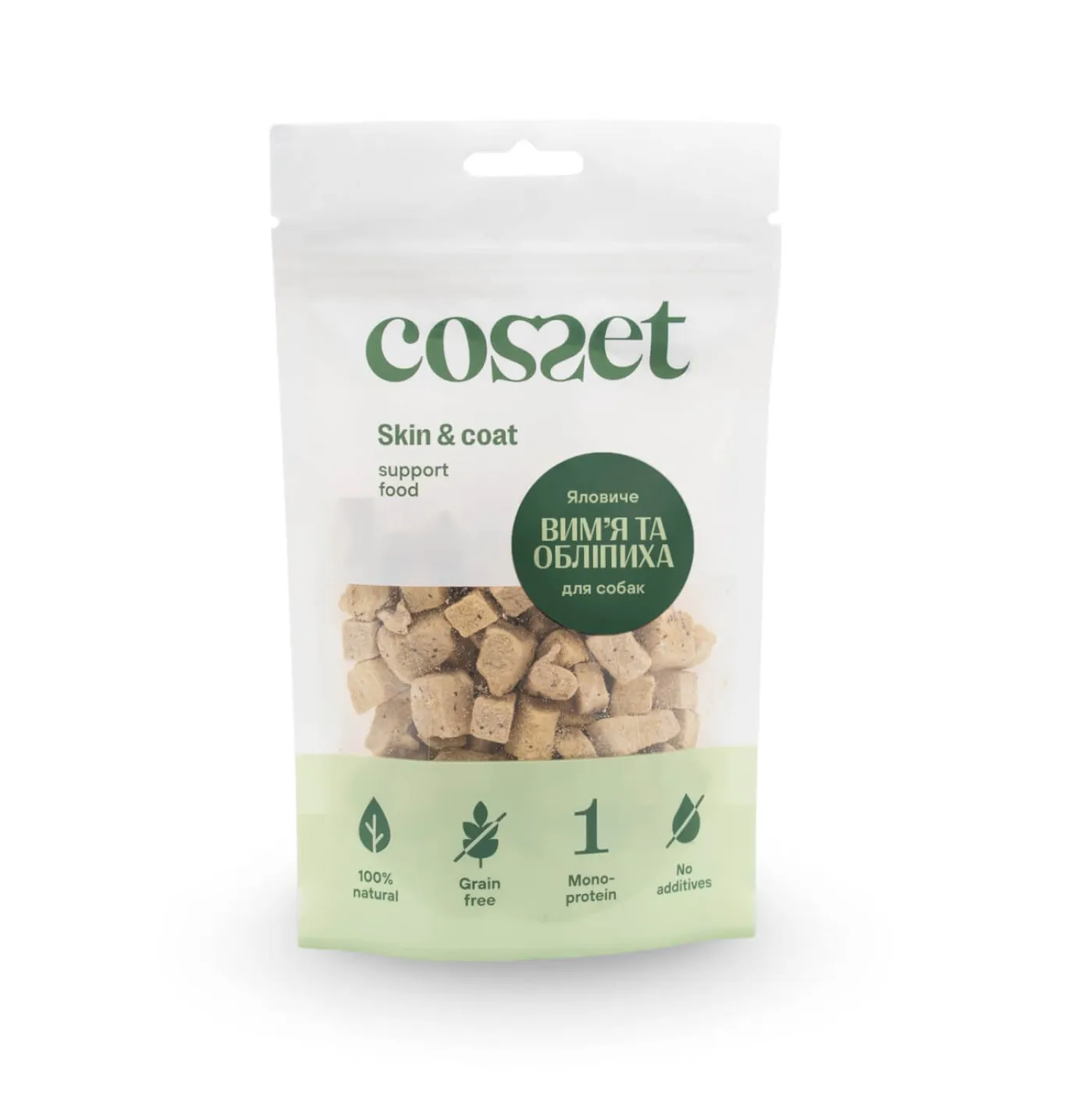 Freeze-dried beef udder with sea buckthorn