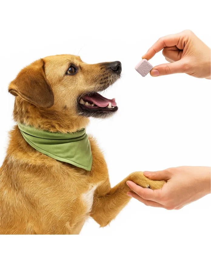 Freeze-dried beef udder with sea buckthorn