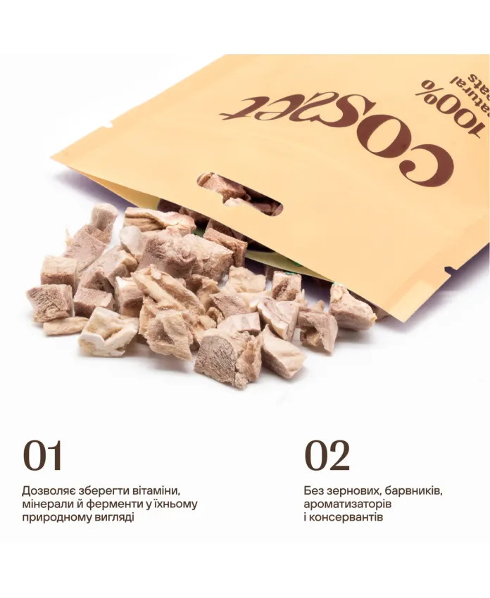 Ліофілізовані курячі шлунки для котів